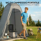 Outsunny Portable Camping Toilet with 12 Clotting Packets and 12 Disposal Bags, 34x29x20 cm, Dark Grey
