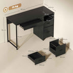 Office Desk Space-Saving Computer Table, 120x52.3 cm, Black