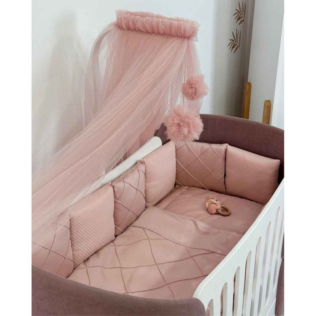 Satin bed linen set "Platinum" for Smart bed crib Dusty Rose