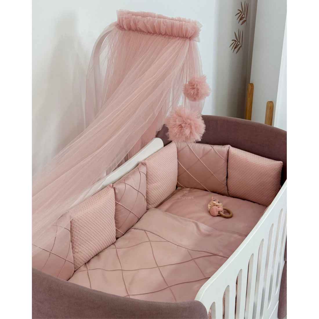 Satin bed linen set "Platinum" for Smart bed crib Dusty Rose