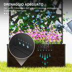 Raised Planter with Decorative Trellis for Climbing Plants from the Ground and Wall, 61x23x113 cm, Black