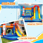 5-in-1 Inflatable Water Park Castle, 360x250x195cm, Multicolor