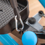 HOMCOM Stepper with LCD Monitor, Adjustable Handlebar and Elastic Bands, 55x53x118-128cm, Black and Blue - Borgè