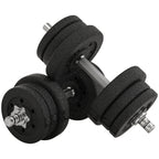 25kg Total Gym Dumbbell Set with 12 Weight Discs and 2 x 2kg Bars, Black