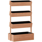 Outsunny Raised Garden Bed, Vertical Wooden Planter with Drainage and Lining.