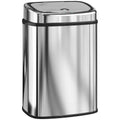 HOMCOM 50L Stainless Steel Infrared Sensor Trash Can with 2 Opening Modes, Silver