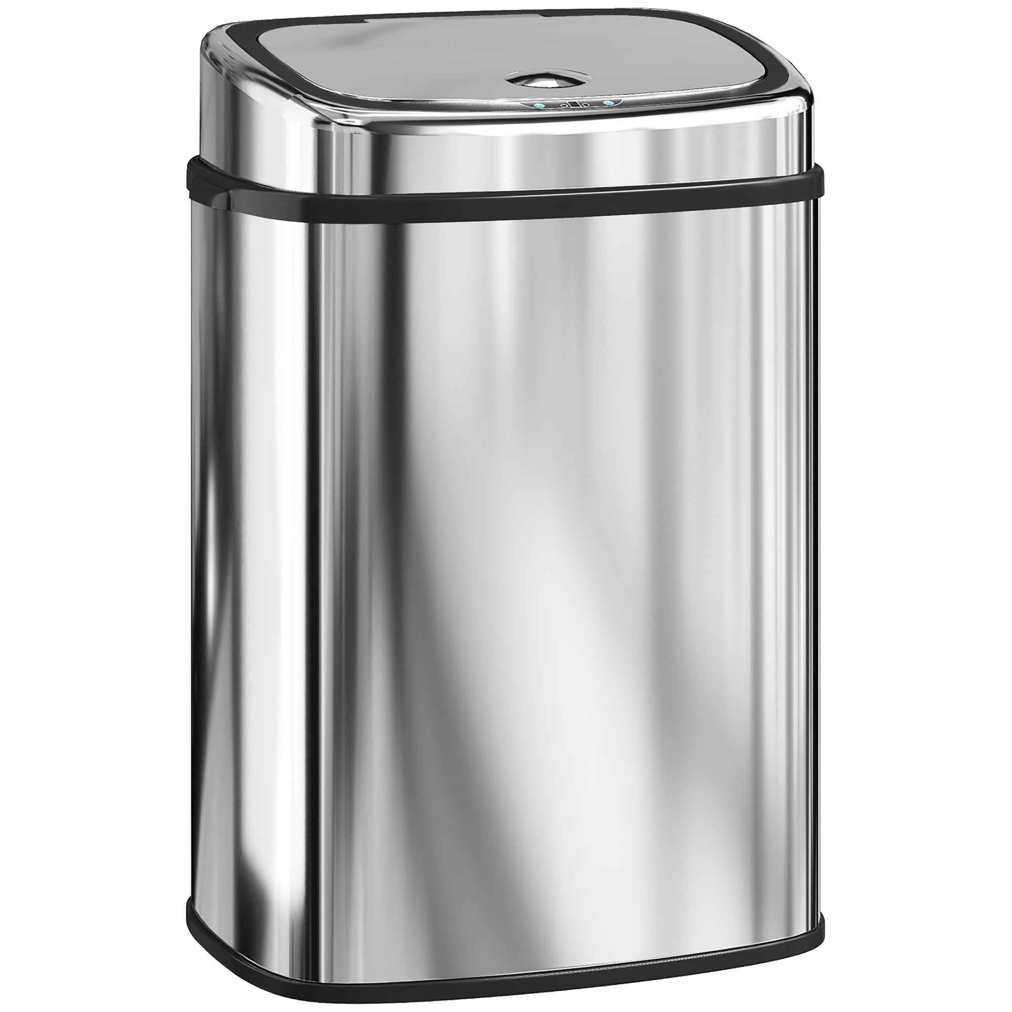 HOMCOM 50L Stainless Steel Infrared Sensor Trash Can with 2 Opening Modes, Silver