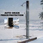 Outsunny 35L Solar Shower, Frost Protection, 2 Shower Heads, Foot Tap