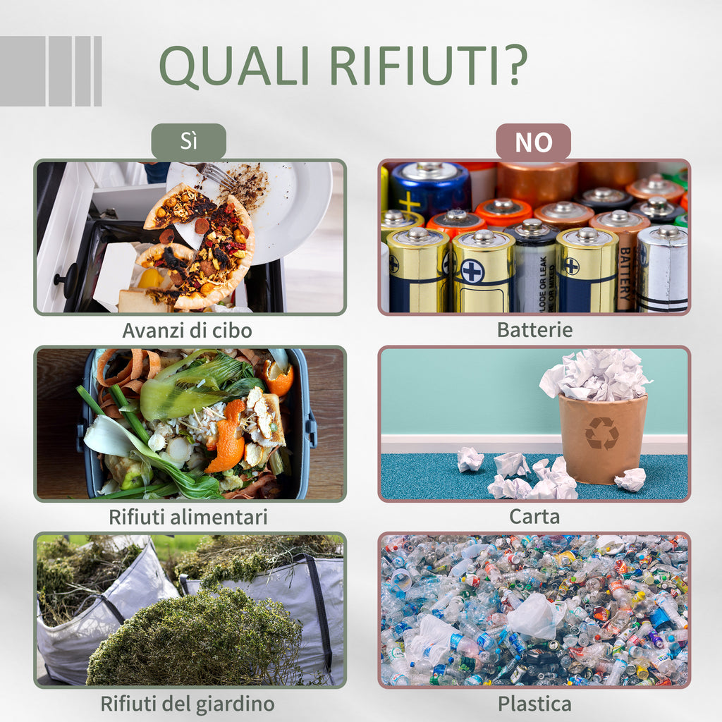 2-Section Rotating Garden Composter with 8 Air Vents, Steel and PP, 71x65x96 cm, Grey