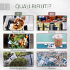 2-Section Rotating Garden Composter with 8 Air Vents, Steel and PP, 71x65x96 cm, Grey