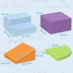 Set of 4 Soft Building Blocks for Kids Ages 1-3 Years, Foam and PU Leather, Climbing Toys, Multicolor