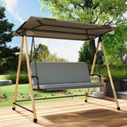 Outsunny 3-Seater Swing with Adjustable Canopy and Cushion, Made of Steel, Texteline and Polyester, 208x125x180 cm, Grey