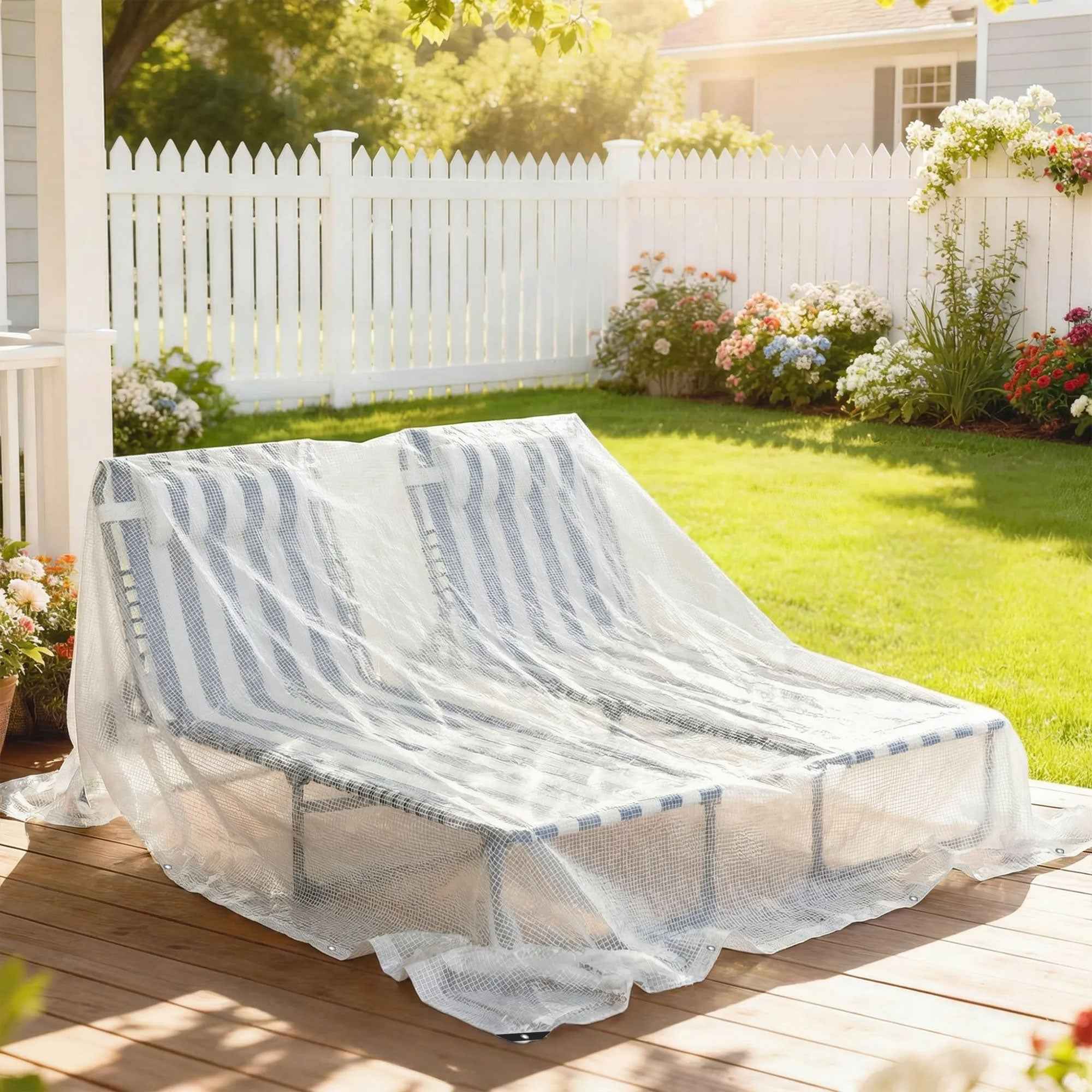 Outsunny 3x5m Waterproof Tarpaulin, Heavy Duty 140GSM PE, Tear Resistant