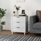 Modern 3-Drawer Wooden Chest of Drawers, 60x38x71 cm, White and Wood Color