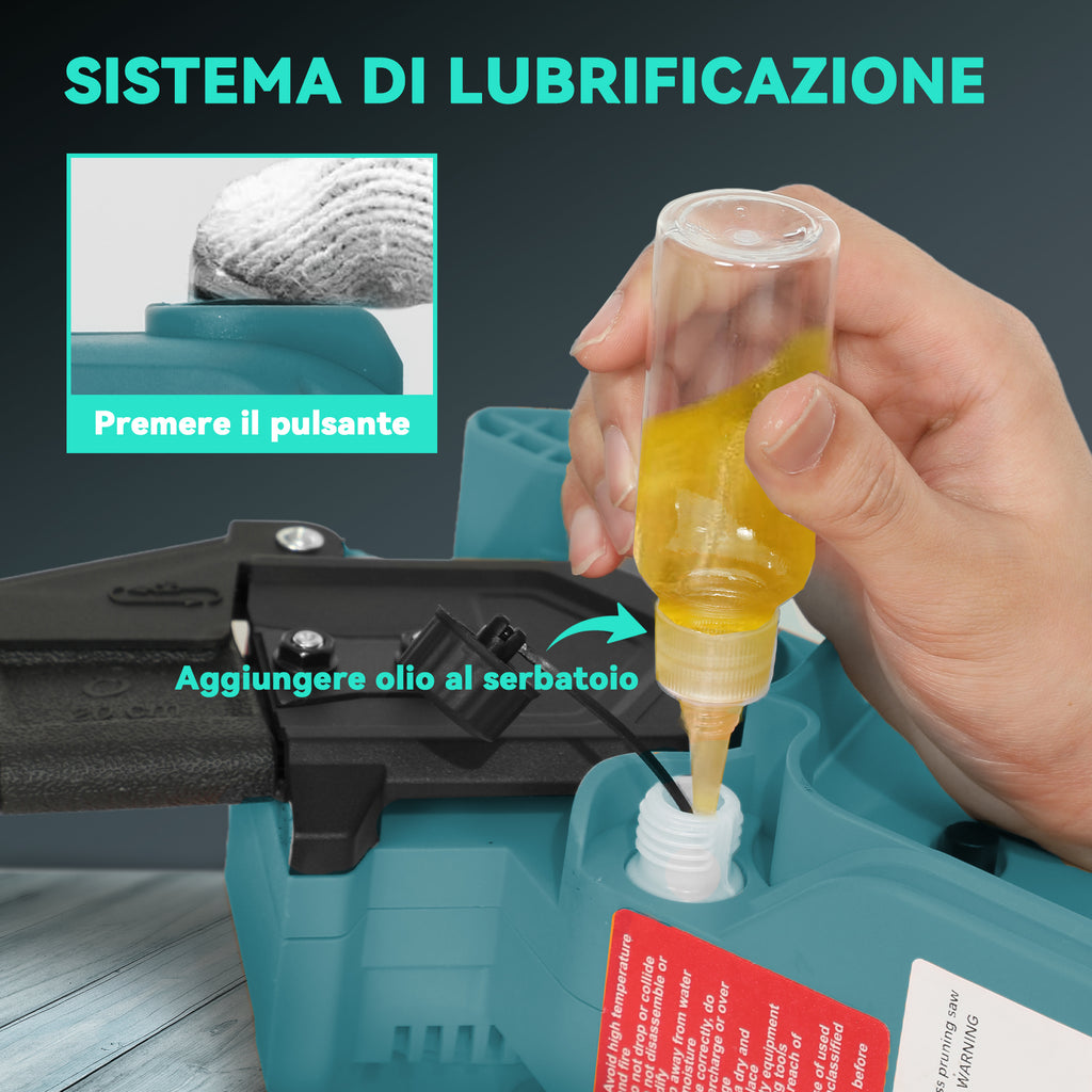 2-in-1 Cordless Chainsaw with Telescopic Pole, Brushless Motor, 2 Batteries and Safety Lock, Blue