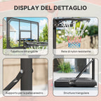SPORTNOW 6-Height Adjustable Basketball Hoop with Fillable Base and Wheels, Made of PE, Steel and Polyester, Black