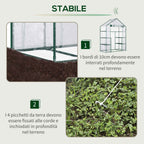 Outsunny Waterproof and UV-Proof PE Garden Greenhouse with Mounting Accessories, 142x73x195 cm, Green