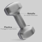 SPORTNOW Set of 2 Hexagonal Dumbbells weighing 2x10 kg in Metal and Plastic with Non-Slip Grip, 26x12x12 cm, Gray