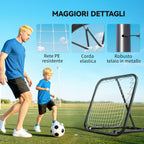 Metal Soccer Rebounder with Adjustable Angle, 78x84x65-78 cm