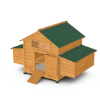 Chicken Coop Laying Cage for Garden Chickens with 2 Drawers, Nest and Waterproof Outdoor Roof in Wood, 150x100x96.5 cm - Borge' Group Limited