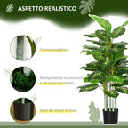 Decorative Artificial Plant 120 cm Tall with Black Pot for Indoor and Outdoor