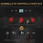 18 Bottle Wine Cooler with Digital Display, LED Light and Temperature Control, Black