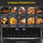 HOMCOM 8L Air Fryer with Timer and Adjustable Temperature, in Steel and Plastic, 38.8L x 36.3x31.1 cm, Black - Borgè