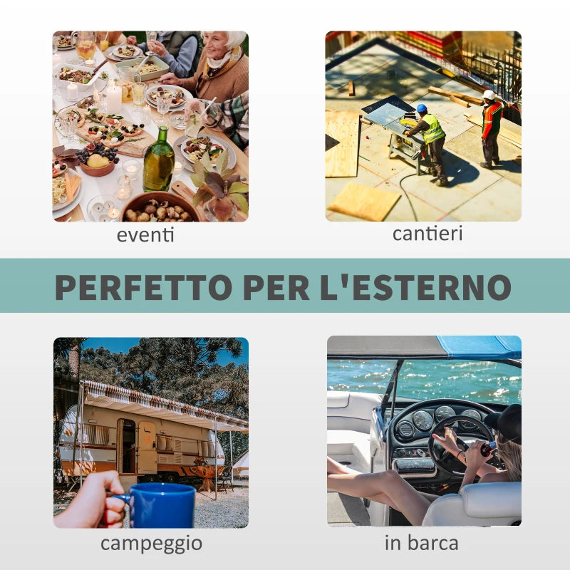 Portable Camping Sink with 2 Wheels, 17L Water Tank and 2.5L Soap Tank, 51x33.5x103cm - Borge' Group Limited