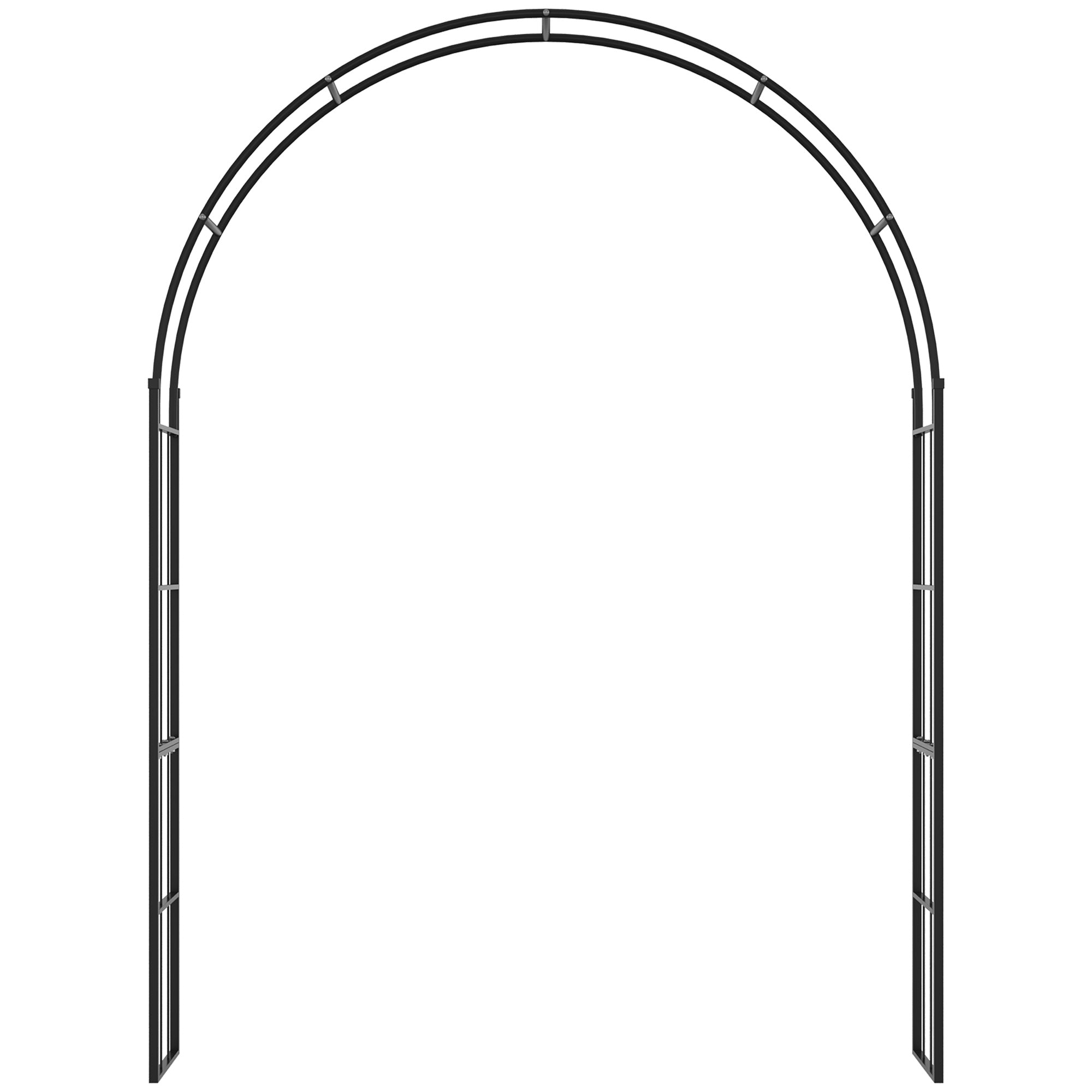 Outsunny Garden Arch for Climbing Plants and Decorations, Black Metal, 157x40x223cm