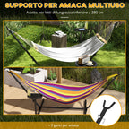 Steel Hammock Stand with Integrated Table and Maximum Load 150kg, Black