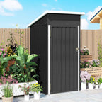 Outsunny Steel Garden Shed with Vents and Lockable Door, 107.5x91x185 cm, Dark Grey