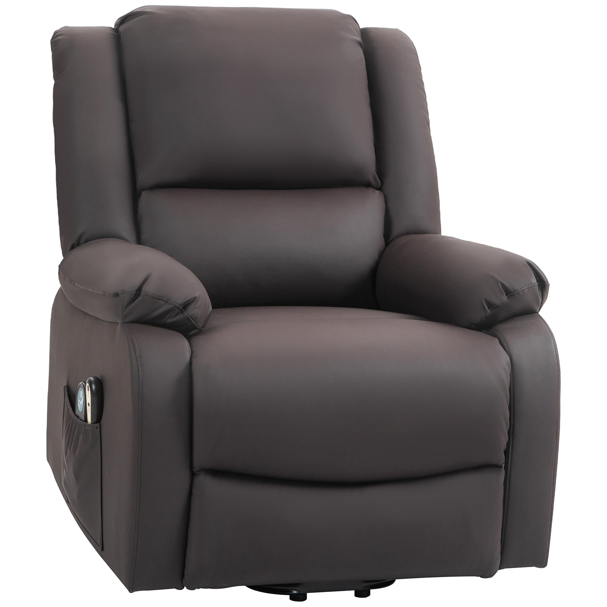 Relax Lift Armchair Reclining at 155° with 8 Massage and Heating Points, Brown - Borgè