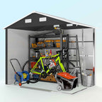 Outsunny Tool Shed with Sliding Doors and 4 Air Vents, Steel and PP, 196x236x208 cm, Dark Grey