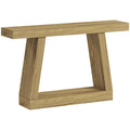 HOMCOM 140cm Console Table, Sofa Back with Storage, Oak.