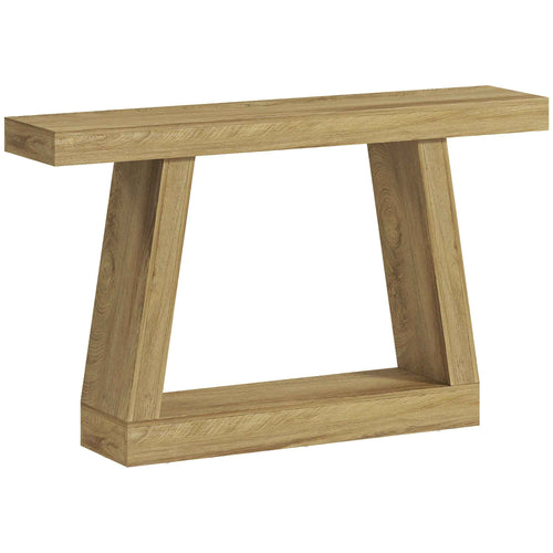 HOMCOM 140cm Console Table, Sofa Back with Storage, Oak.