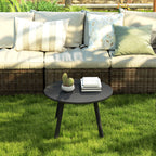 Round Garden Coffee Table in Industrial Style with Non-Slip Feet, in Metal, Ø70x42 cm, Black
