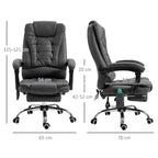 View of the massacle and reclining office armchair with adjustable heating and height, gray - Borgè