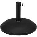 Outsunny Concrete Garden Umbrella Base with Ø35mm, Ø38mm, Ø48mm Pole, Black Ø49x37 cm