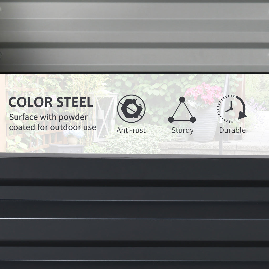 Open Bottom Raised Garden Bed with Covering, in Galvanized Steel, 120x120x30 cm, Gray - Borgè