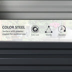 Open Bottom Raised Garden Bed with Covering, in Galvanized Steel, 120x120x30 cm, Gray - Borgè