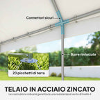 Outsunny 4x6m Party Tent with Windows and 4 Removable Side Walls, Steel and PE, White