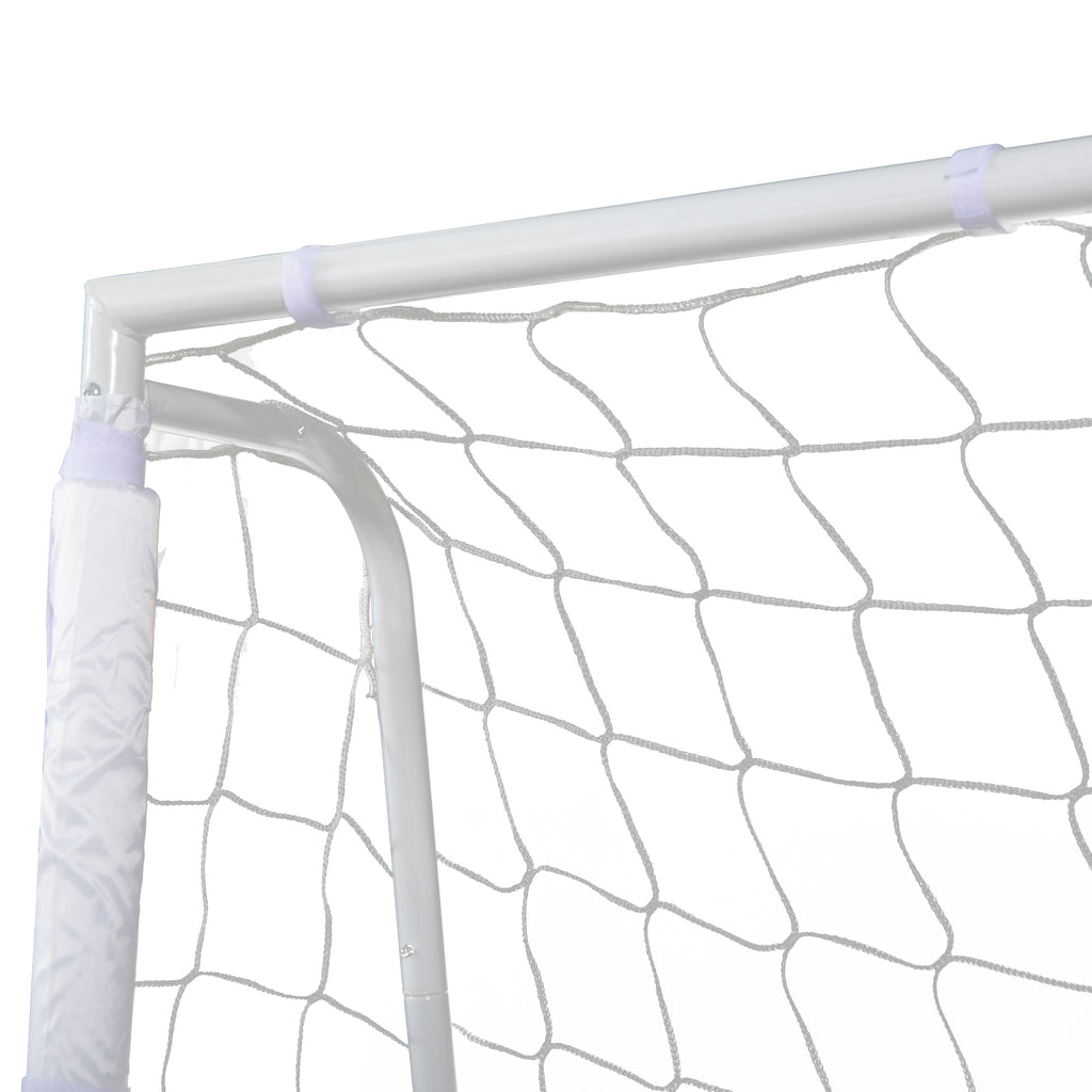 Outdoor Metal Football Goal with Target and Oxford Cloth Posts, 186x62x123 cm, White