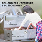 43L Aluminum Tool Box with Lock, 2 Keys and Side Handle, 76.2x33x24.4 cm, Silver
