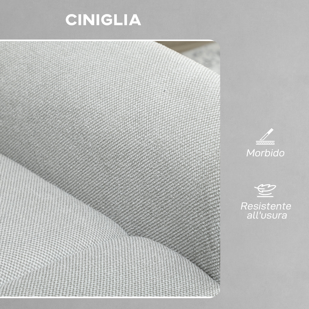 Recliner Chair with Heat, 8 Massage Points and 5 Modes, Chenille Fabric, Light Grey