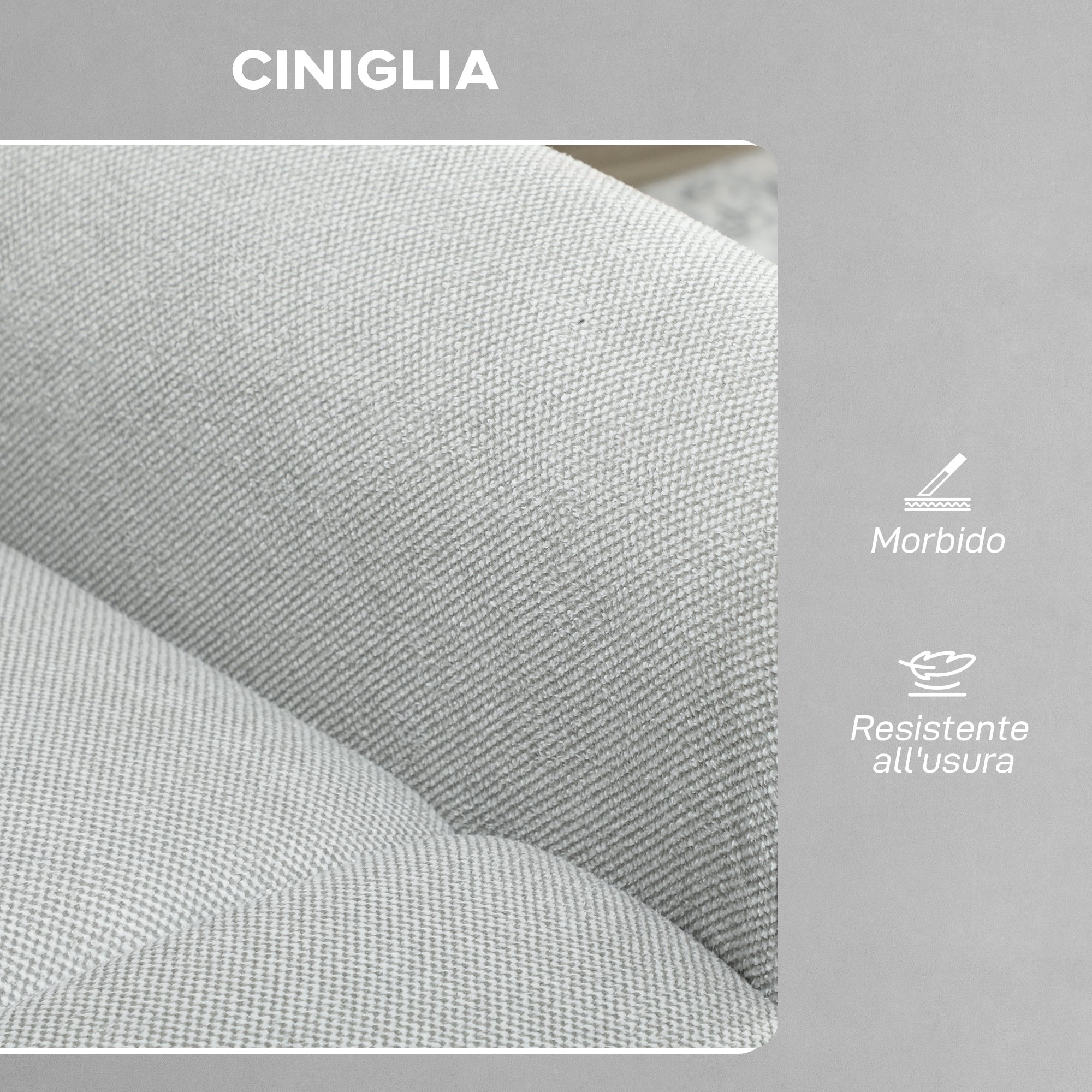 Recliner Chair with Heat, 8 Massage Points and 5 Modes, Chenille Fabric, Light Grey