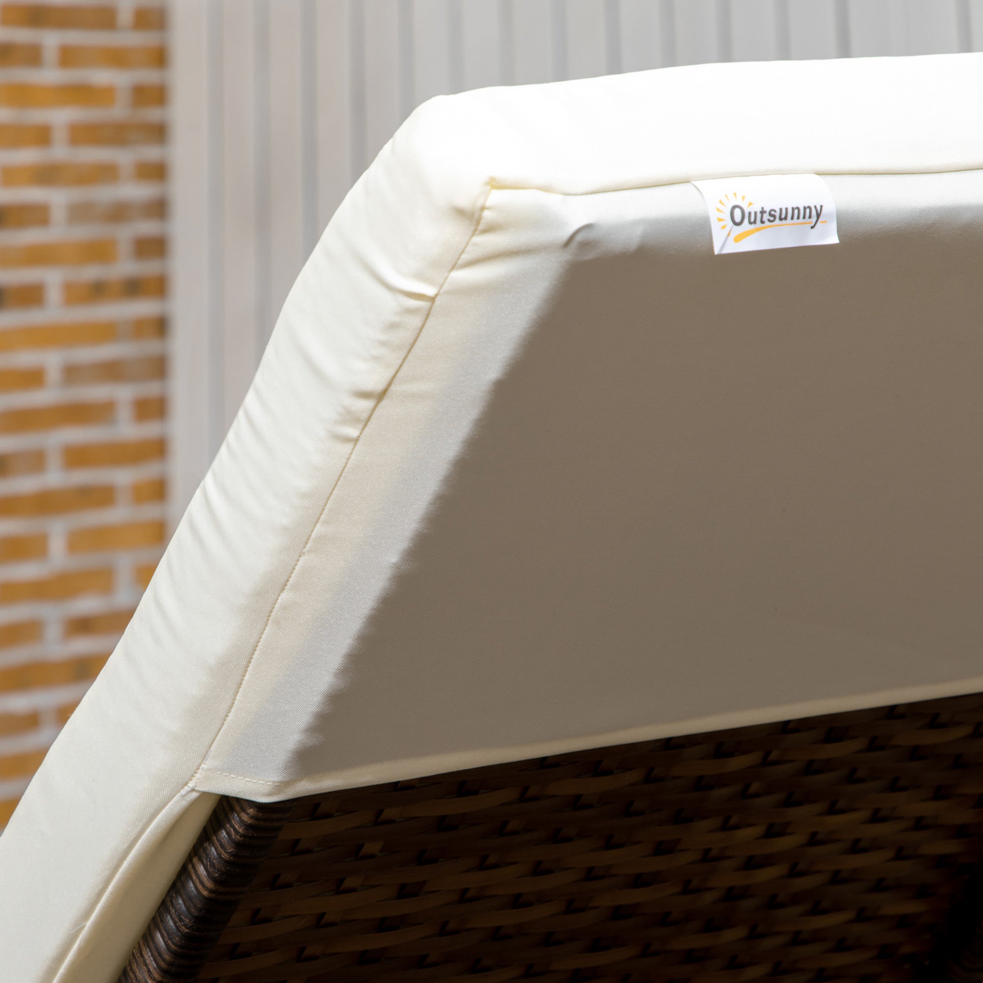 Outsunny set 2 sunbaths with padded cushions and table in rattan pe, brown and beige - Borgè