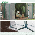 Outsunny Outdoor Greenhouse with Zip Entry and Top Air Vent, in Plastic and Steel, 180x100x152 cm, Transparent