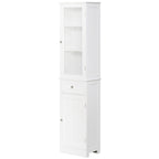 Kleankin Mobile Column Bathroom Space With Cardboard, Drawer and MDF shelves, 40x27x171.5cm, White - Borgè