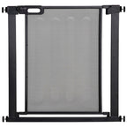 Push-Dog Gate with Automatic Closure, Steel and ABS, 75-82x76 cm, Black