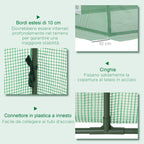 Small Greenhouse with 5 Windows and Central Grid, in Steel, PE and PP, 300x80x45 cm, Green
